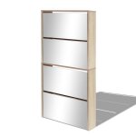 &mode meuble à chaussures - étagère à chaussures - 4 étagères avec miroir 63x17x134 cm chêne sale66235 ... &mode meuble à chaussures - étagère à chaussures - 4 étagères avec miroir 63x17x134 cm chêne sale66235 ...