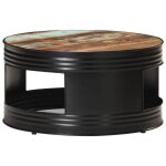 &mode table basse pour salon - petite table dappoint - noir 68x68x36 cm - bois de récupération massif ... &mode table basse pour salon - petite table dappoint - noir 68x68x36 cm - bois de récupération massif ...