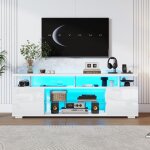 Meuble tv moderne bas à panneau brillant avec éclairage led panneau tv meuble tv en verre pour téléviseurs ... Meuble tv moderne bas à panneau brillant avec éclairage led panneau tv meuble tv en verre pour téléviseurs ...