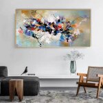 Moderne abstrait mur art color� d�cor peinture sur toile affiches et gravures mur art photos pour salon ...