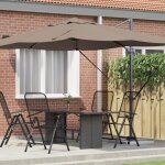 Moderne anti - uv grand parasol d�port� taupe polyester grand pliable moderne fr(11279269)