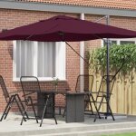 Moderne anti - uv parasol d�port� rouge bordeaux polyester acier grand fr(20923787)