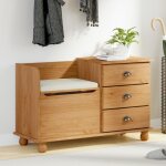 Moderne bancs coffre banc de rangement dentr�e askimmarron 100x39x62 cm bois massif pin@fr(6507496)