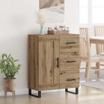 Moderne buffet bahut - commode / buffet salon contemporain - avec tiroir ch�ne artisanal 695 x 34 x 90 ...