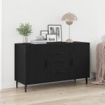 Moderne buffet noir ch�ne commode armoire de chambre - 100x36x60 cm en bois ding�nierie @fr(790855)