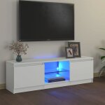Moderne buffet de tv - meuble tv avec lumires led - vidaxl - blanc 120x30x355 cm 570751