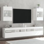 Moderne buffet de tv - meubles tv muraux avec lumires led - vidaxl - 2 pcs blanc 40x30x605 cm 584408 ...