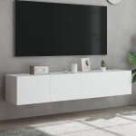 Moderne buffet de tv - meubles tv muraux avec lumires led - vidaxl - 2 pcs blanc 80x35x31 cm 421241