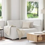 Moderne canap loveseat - canap relax convertible - blanc 120 cm en simili cuir - canap salon mode ...