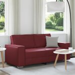 Moderne canapé loveseat - canapé relax convertible - rouge vin 140 cm en similicuir - canapé salon mode ... Moderne canapé loveseat - canapé relax convertible - rouge vin 140 cm en similicuir - canapé salon mode ...