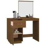 Moderne coiffeuse pour chambre - jills - marron miel 95x50x134 cm bois de pin massif ccc415