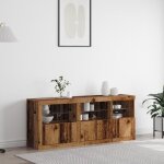 Moderne commode armoire de chambre - buffet avec éclairage led bois ancien 162x37x67 cm bois reconstitué ... Moderne commode armoire de chambre - buffet avec éclairage led bois ancien 162x37x67 cm bois reconstitué ...