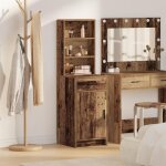 Moderne commode armoire de chambre - armoire haute bois ancien 40x41x135 cm @fr(208315)
