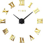 Moderne diy grand pendule murale chiffres romains big montre stickers 3d horloge montre murale home office ...