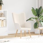 Moderne fauteuil relaxant fauteuil club 1 placeen tissu cr�meux imitation laine boucl�e - fauteuil tv ...