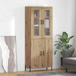 Moderne haut armoire - commode / buffet haut contemporain - montage mural ch�ne artisanal 695 x 34 x ...