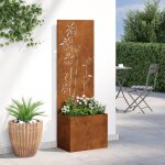 Moderne jardinier avec panneau - jardini�re paravent ext�rieur d�coratif rouill� 50 x 140 cm@fr(5645477) ...