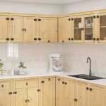 Moderne meuble bas de rangement cuisine - armoire de cuisine avec �tag�re avec porte miel 80x80x60cm ...