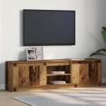 Moderne meuble tv - armoire hifi avec des lumires  led avec stockage avec porte marron 180 x 34 x 50 ...