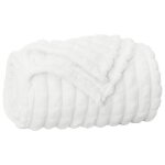 Moderne plaid doux et luxueux / couvre - lit - confort optimal - jet� blanc 150x130 cm toison @eu322454 ...