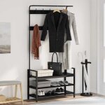 Moderne porte - manteau - vestiaire meuble dentrée chêne noir 95 x 34 x 184 cm bois dingénierie@fr(96370? ... Moderne porte - manteau - vestiaire meuble dentrée chêne noir 95 x 34 x 184 cm bois dingénierie@fr(96370? ...