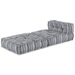 Moderne pouf modulaire - canap� lit au sol coussin ext�rieur - gris 70x70x54 en tissu @fr(378342)