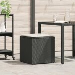 Moderne pouf de rangement - caisse de rangement dext�rieur noir et cr�me rattan polyester @fr(446071) ...