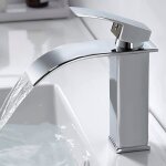Moderne robinet salle de bain cascade robinet lavabo mitigeur en laiton eau chaude et froide disponible ...