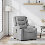 Moderne siège massant 1 personne - adulte / enfant - fauteuil inclinable de massage en tissu gris clair ... Moderne siège massant 1 personne - adulte / enfant - fauteuil inclinable de massage en tissu gris clair ...