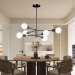 Rosnek moderne suspension luminaire lustre plafonnier industriel 6 lumi�res e27 base lampe de plafond ...