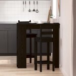 Moderne table de bar table cuisine 2 personnes - avec tagre - chne noir 102x50x1035 cm fabrique en ...