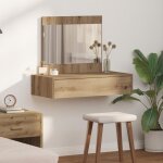 Moderne table de chambre table de maquillage murale chne artisanale 83x40x70 cm @fr(395069)