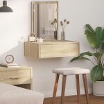 Moderne table de chambre table de maquillage murale chne de sonoma 60x40x70 cm @fr(286124)