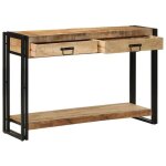 Moderne table console table dappoint console 120x33x75 cm en bois de manguier brut @fr(655141)