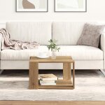 Moderne table de salon table basse chne artisanal 515x515x30 cm bois dingnierie @fr(607155)