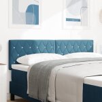Moderne tte de lit chambre / meuble de tte de lit - avec bouton en cristal capitonn bleu fonc 140 ...