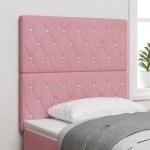 Moderne tte de lit chambre / meuble de tte de lit -  boutons en cristal capitonns rose 90 cm velours ...