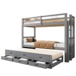 Modernluxe lit superpos� 90x200cm avec un lit gigogne et 3 tiroirs + sommiers � lattes - en pin massif ...