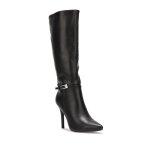 La modeuse - bottes cuissardes - bottes en simili cuir  talon haut. dotes de deux brides dont une  ...