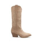 Bottes western  bout pointu et talon carr bizaut avec dcoration brode sur les 2 cts. pour femme ...