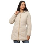 Parka droite rversible en doudoune avec capuche. prsence dune fermeture  glissire devant. dotes ...