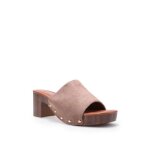 La modeuse - tongs mules - mules style sabots  large bride en sudine avec clous dors. semelle intrieure ...