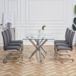 Modfu lot de 4 chaises de salle  manger. dossier rembourrage en simili cuir pu. structure en mtal chrom. ...