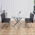 Modfu lot de 4 chaises de salle � manger. dossier rembourrage en simili cuir pu. structure en m�tal chrom�. ...