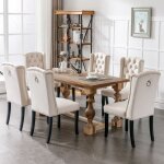 Modfu lot de 4 chaises de salle à manger en velours avec pieds en chêneboutonheurtoir chromé et garniture ... Modfu lot de 4 chaises de salle à manger en velours avec pieds en chêneboutonheurtoir chromé et garniture ...