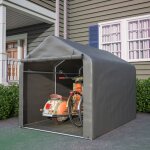 Modfu abri de jardin avec volet roulant 160x220x165 cm matériau pe imperméable acier gris Modfu abri de jardin avec volet roulant 160x220x165 cm matériau pe imperméable acier gris