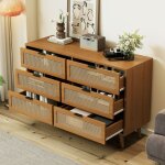Modfu commode blanche 6 tiroirs commode avec poignes dores buffet en bois 120x40x765 cm en panneau ...