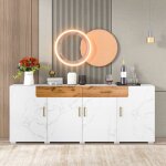 Modfu commode. buffet bahut avec 4 portes et 2 tiroirs. blanc