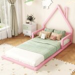 Modfu lit cabane lit enfant lit simple 90 x 200 cm pin massif rose sans matelas Modfu lit cabane lit enfant lit simple 90 x 200 cm pin massif rose sans matelas