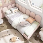 Modfu lit capitonn lit simple canap - lit 90 x 190 cm avec tiroirs et sommier  lattes. en velours. ...